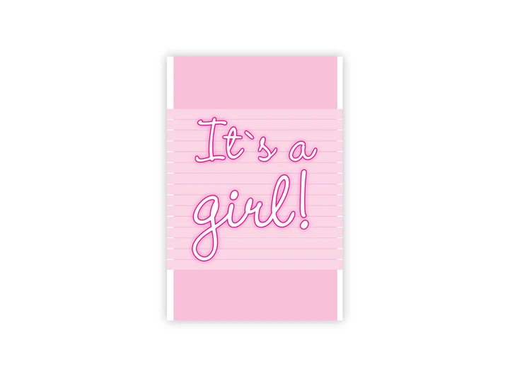 Lite dobbelt fødselskort  It`s a girl! A7 Dobbelt kort 